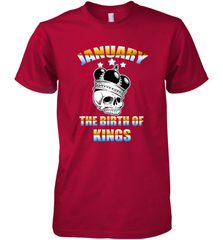 Kings Are Born In January Birthday For Men Men's Premium T-Shirt Men's Premium T-Shirt - jonhlittlestore88