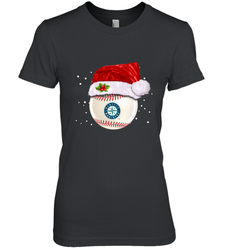 Seattle Mariners Logo Baseball Ball Christmas Santa Hat Xmas Sport Funny Snow Women's Premium T-Shirt