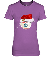 Seattle Mariners Logo Baseball Ball Christmas Santa Hat Xmas Sport Funny Snow Women's Premium T-Shirt Women's Premium T-Shirt - jonhlittlestore88