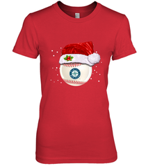 Seattle Mariners Logo Baseball Ball Christmas Santa Hat Xmas Sport Funny Snow Women's Premium T-Shirt Women's Premium T-Shirt - jonhlittlestore88