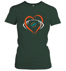 NFL Miami Dolphins Heart Love Football Women's T-Shirt Women's T-Shirt - jonhlittlestore88