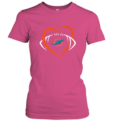 NFL Miami Dolphins Heart Love Football Women's T-Shirt Women's T-Shirt - jonhlittlestore88