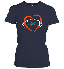 NFL Miami Dolphins Heart Love Football Women's T-Shirt Women's T-Shirt - jonhlittlestore88