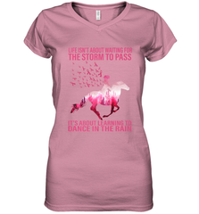 Life Is Not About Waiting Breast Cancer Hippie Peace Horse Women's V-Neck T-Shirt Women's V-Neck T-Shirt - jonhlittlestore88