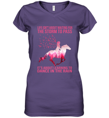 Life Is Not About Waiting Breast Cancer Hippie Peace Horse Women's V-Neck T-Shirt Women's V-Neck T-Shirt - jonhlittlestore88