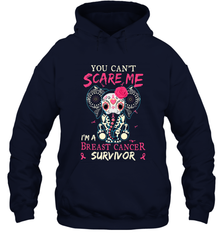 You can't Scare Me I'm Breast Cancer Survivor Elephant Funny Hooded Sweatshirt Hooded Sweatshirt - jonhlittlestore88
