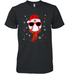 New York Mets Logo Christmas Baseball Player Glasses Santa Hat Pajama Gift Men's Premium T-Shirt