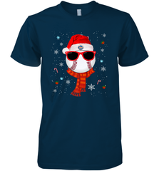 New York Mets Logo Christmas Baseball Player Glasses Santa Hat Pajama Gift Men's Premium T-Shirt Men's Premium T-Shirt - jonhlittlestore88