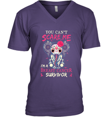 You can't Scare Me I'm Breast Cancer Survivor Elephant Funny Men's V-Neck Men's V-Neck - jonhlittlestore88