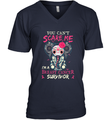You can't Scare Me I'm Breast Cancer Survivor Elephant Funny Men's V-Neck Men's V-Neck - jonhlittlestore88
