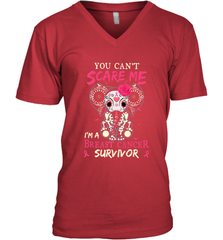 You can't Scare Me I'm Breast Cancer Survivor Elephant Funny Men's V-Neck Men's V-Neck - jonhlittlestore88