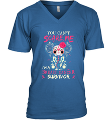 You can't Scare Me I'm Breast Cancer Survivor Elephant Funny Men's V-Neck Men's V-Neck - jonhlittlestore88