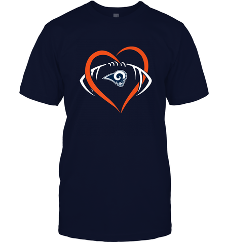 NFL Los Angeles Rams Heart Love Football Men's T-Shirt