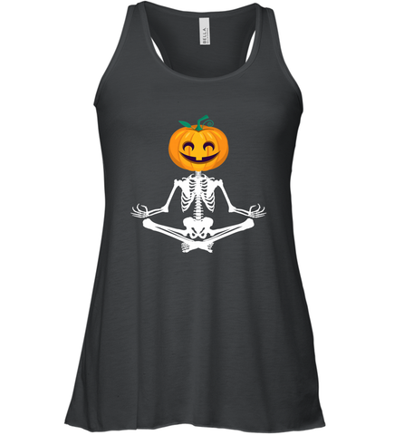 Halloween Yoga Zen Meditation Pumpkin skeleton Gift idea Women's Racerback Tank Women's Racerback Tank / Black / XS Women's Racerback Tank - jonhlittlestore88