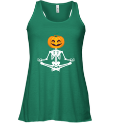 Halloween Yoga Zen Meditation Pumpkin skeleton Gift idea Women's Racerback Tank Women's Racerback Tank - jonhlittlestore88