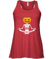 Halloween Yoga Zen Meditation Pumpkin skeleton Gift idea Women's Racerback Tank Women's Racerback Tank - jonhlittlestore88