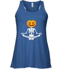 Halloween Yoga Zen Meditation Pumpkin skeleton Gift idea Women's Racerback Tank Women's Racerback Tank - jonhlittlestore88