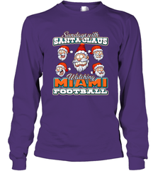 NFL Miami Christmas Funny Santa Claus Watching Football Long Sleeve T-Shirt Long Sleeve T-Shirt - jonhlittlestore88