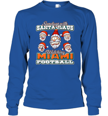 NFL Miami Christmas Funny Santa Claus Watching Football Long Sleeve T-Shirt Long Sleeve T-Shirt - jonhlittlestore88