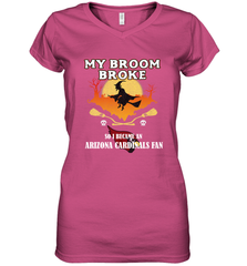 Broom Broke So I Became an Arizona Cardinals Fan  NFL Halloween Costume Women's V-Neck T-Shirt Women's V-Neck T-Shirt - jonhlittlestore88