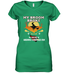 Broom Broke So I Became an Arizona Cardinals Fan  NFL Halloween Costume Women's V-Neck T-Shirt Women's V-Neck T-Shirt - jonhlittlestore88