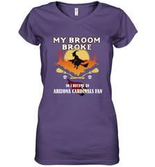 Broom Broke So I Became an Arizona Cardinals Fan  NFL Halloween Costume Women's V-Neck T-Shirt Women's V-Neck T-Shirt - jonhlittlestore88