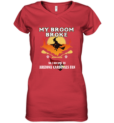 Broom Broke So I Became an Arizona Cardinals Fan  NFL Halloween Costume Women's V-Neck T-Shirt Women's V-Neck T-Shirt - jonhlittlestore88