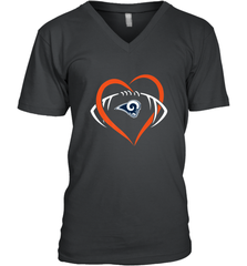 NFL Los Angeles Rams Heart Love Football Men's V-Neck Men's V-Neck - jonhlittlestore88