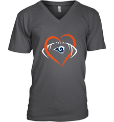 NFL Los Angeles Rams Heart Love Football Men's V-Neck Men's V-Neck - jonhlittlestore88