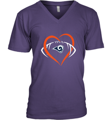 NFL Los Angeles Rams Heart Love Football Men's V-Neck Men's V-Neck - jonhlittlestore88