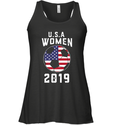 USA United States Women 2019 Soccer US Futbol Women's Racerback Tank