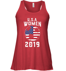 USA United States Women 2019 Soccer US Futbol Women's Racerback Tank