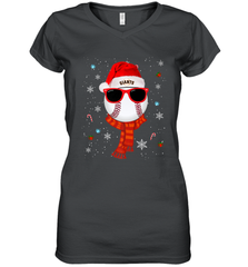 San Francisco Giants Logo Logo Christmas Baseball Player Glasses Santa Hat Pajama Gift Women's V-Neck T-Shirt Women's V-Neck T-Shirt - jonhlittlestore88