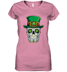 Sugar Skull Leprechaun T Shirt St Patricks Day Women Men Women's V-Neck T-Shirt Women's V-Neck T-Shirt - jonhlittlestore88