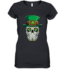 Sugar Skull Leprechaun T Shirt St Patricks Day Women Men Women's V-Neck T-Shirt Women's V-Neck T-Shirt - jonhlittlestore88