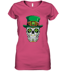 Sugar Skull Leprechaun T Shirt St Patricks Day Women Men Women's V-Neck T-Shirt Women's V-Neck T-Shirt - jonhlittlestore88