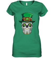 Sugar Skull Leprechaun T Shirt St Patricks Day Women Men Women's V-Neck T-Shirt Women's V-Neck T-Shirt - jonhlittlestore88