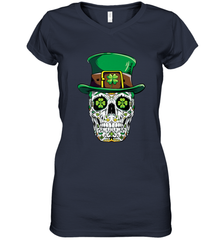 Sugar Skull Leprechaun T Shirt St Patricks Day Women Men Women's V-Neck T-Shirt Women's V-Neck T-Shirt - jonhlittlestore88