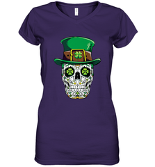 Sugar Skull Leprechaun T Shirt St Patricks Day Women Men Women's V-Neck T-Shirt Women's V-Neck T-Shirt - jonhlittlestore88