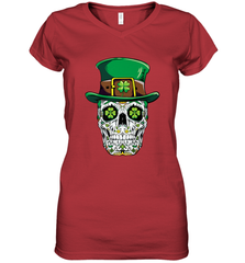 Sugar Skull Leprechaun T Shirt St Patricks Day Women Men Women's V-Neck T-Shirt Women's V-Neck T-Shirt - jonhlittlestore88