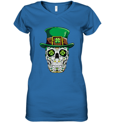 Sugar Skull Leprechaun T Shirt St Patricks Day Women Men Women's V-Neck T-Shirt Women's V-Neck T-Shirt - jonhlittlestore88