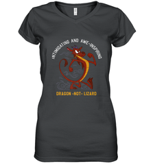 Disney Mulan Mushu Dragon Not Lizard Portrait Women's V-Neck T-Shirt Women's V-Neck T-Shirt - jonhlittlestore88
