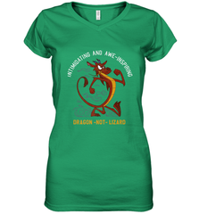 Disney Mulan Mushu Dragon Not Lizard Portrait Women's V-Neck T-Shirt Women's V-Neck T-Shirt - jonhlittlestore88