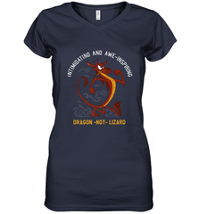 Disney Mulan Mushu Dragon Not Lizard Portrait Women's V-Neck T-Shirt Women's V-Neck T-Shirt - jonhlittlestore88