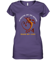 Disney Mulan Mushu Dragon Not Lizard Portrait Women's V-Neck T-Shirt Women's V-Neck T-Shirt - jonhlittlestore88