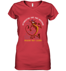 Disney Mulan Mushu Dragon Not Lizard Portrait Women's V-Neck T-Shirt Women's V-Neck T-Shirt - jonhlittlestore88