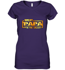 The best Papa in the galaxy Women's V-Neck T-Shirt Apparel - jonhlittlestore88