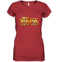 The best Papa in the galaxy Women's V-Neck T-Shirt Apparel - jonhlittlestore88