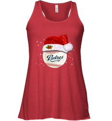 San Diego Padres Baseball Ball Christmas Santa Hat Xmas Sport Funny Snow Women's Racerback Tank