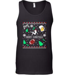 NFL Girls Video Game Beer And Football Really Ugly Christmas Men's Tank Top